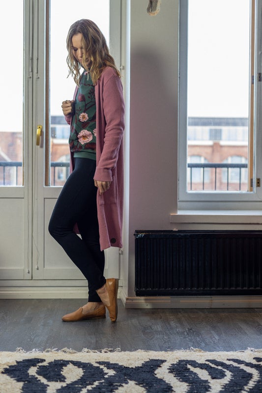 LAINIO NAISTEN PITK&Auml; NEULETAKKI, LILA ROSE