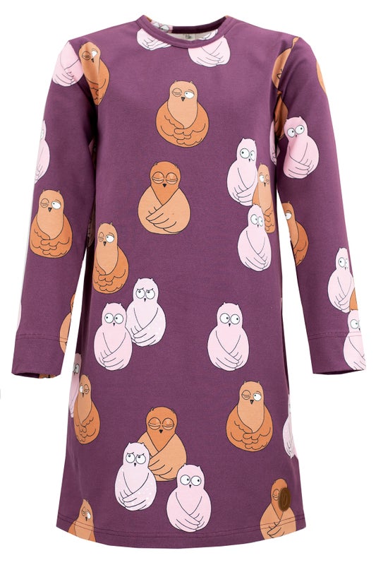 PITK&Auml;HIHAINEN Y&Ouml;PAITA, OWL RED