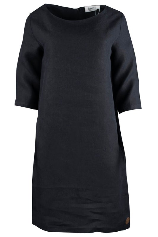 HALLA Naisten pellavamekko, Musta