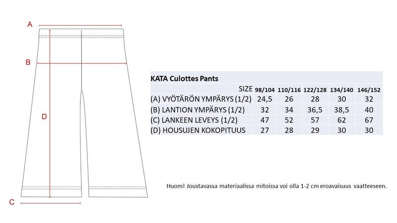 KATA CULOTTES HOUSUT, MEADOW FLOWER