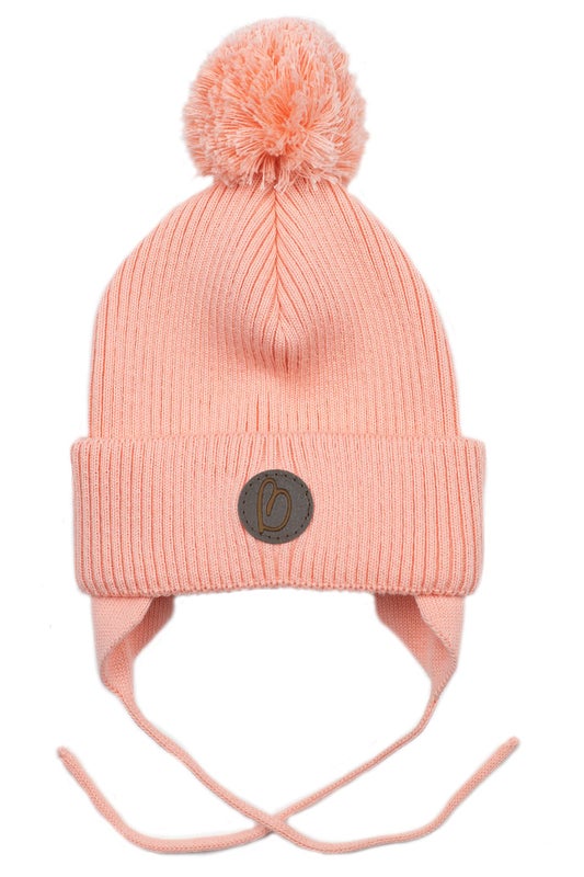 Puuvillainen tupsumyssy nauhoilla, Persikka